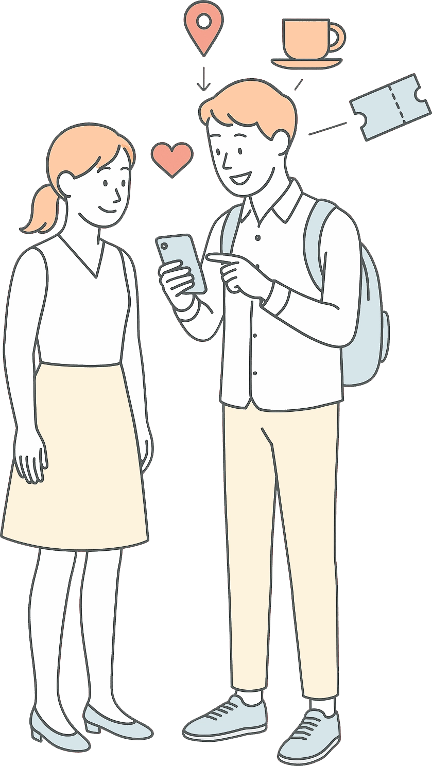 AIデート提案のイメージ図